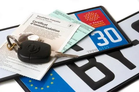 Automobile registration Stock Photos