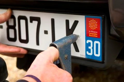 Automobile registration Stock Photos