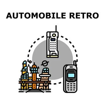 Automobile retro technology concept vector icon イラスト素材