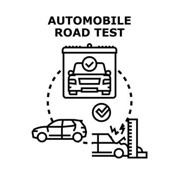 Automobile road test process completing vehicle inspection successfully Stock Illustration