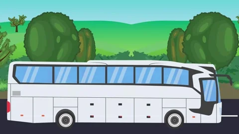 Automobile running on the road, 2d cartoon animation Stock-Footage 310121175