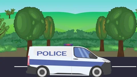 Automobile running on the road, 2d cartoon animation Vídeo Stock 310121185