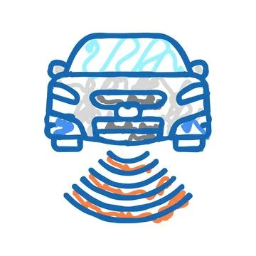 Automobile sensor icon doodle illustration Stock Illustration