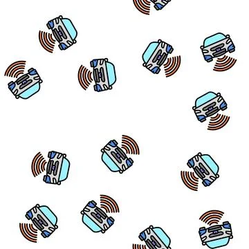 Automobile sensor vector seamless pattern Illustrazione stock
