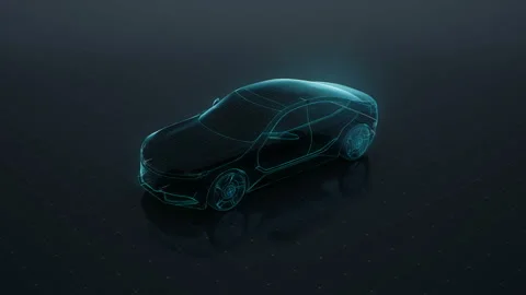 Automobile Technology. Running Future car. 360 X-ray view. 4k movie. Video stock 88985242