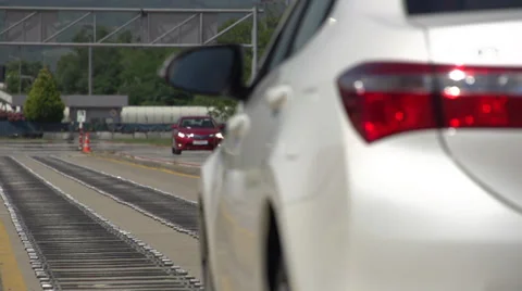 Automobile testing area-Slow motion Stock Footage 35162731
