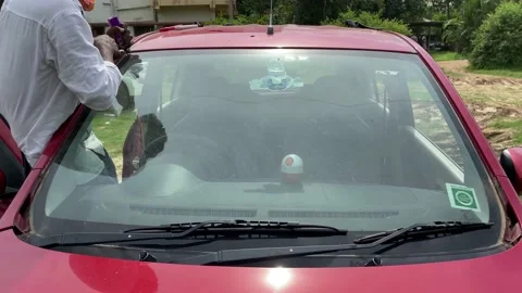 Automobile windshield or windscreen replacement Stock Footage 160625759