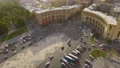 Automobiles driving on Republic square in Yerevan, aerial view of main street 4k or 4k+ Resolution