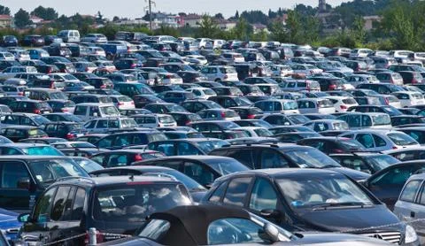 Automobiles on parking Stock Photos