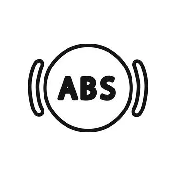 Automotive ABS icon linear vector graphics sign Stock Illustration