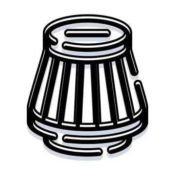Automotive air filter improving engine performance concept Ilustração Stock