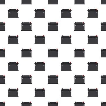 Automotive battery pattern showing repeating car power accumulators Stock Illustration