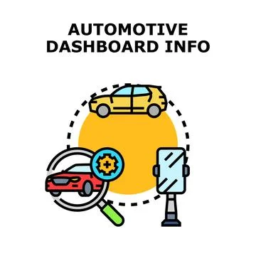 Automotive dashboard information system and vehicle diagnostics concept Stock Illustration