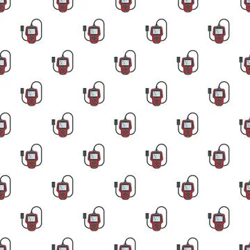 Automotive diagnostic scanner tool seamless pattern Stock Illustration