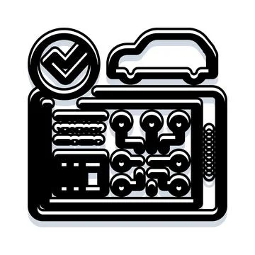 Automotive digital diagnostics and checking maintenance system Stock Illustration