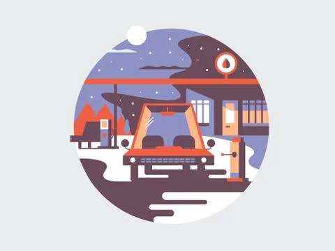 Automotive electrical refueling Stock Illustration