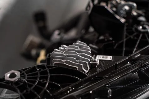 Automotive electronic control module close up Foto stock