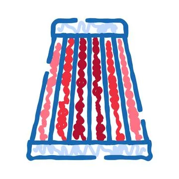 Automotive engine air filter doodle icon concept Stock Illustration