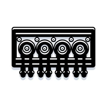 Automotive engine block with internal combustion pistons Illustrazione stock
