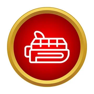 Automotive engine icon inside a red circle Stock Illustration
