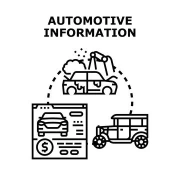 Automotive information data management and vehicle maintenance 스톡 일러스트