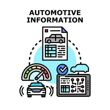 Automotive information displaying diagnostic analysis and vehicle data Stock Illustration