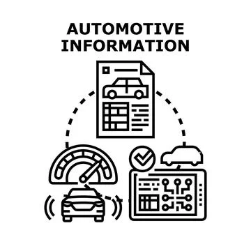 Automotive information displaying diagnostic analysis and vehicle data Stock Illustration