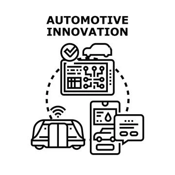 Automotive innovation developing future smart electric transport Stock Illustration