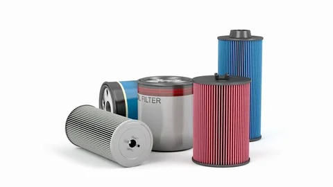 Automotive oil filters Stock Footage