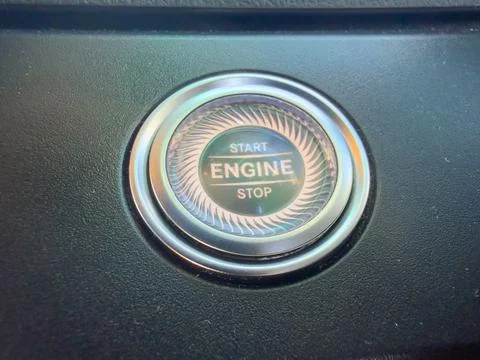 Automotive push button ignition switch detail Stock Photos