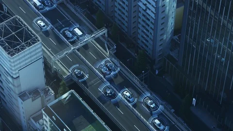 Automotive sensing system concept. Autonomous car. Driver assistant system. Stock Footage 116253294