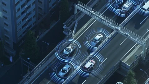 Automotive sensing system concept. Autonomous car. Driver assistant system. Stock Footage 119346607