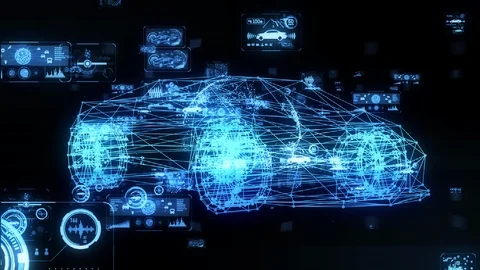 Automotive technology concept. Car electronics. Autonomous driving. Stock Footage 118284462