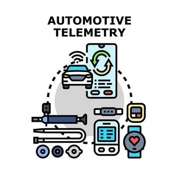 Automotive telemetry data system for vehicle diagnostics Stock Illustration