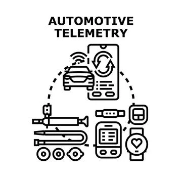 Automotive telemetry data system for vehicle diagnostics Stock Illustration