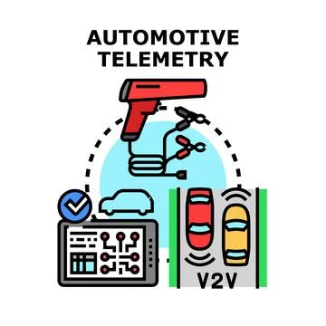 Automotive telemetry system concept vector illustration Stock Illustration