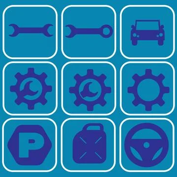 Automotive workshop set symbol tool Illustrazione stock