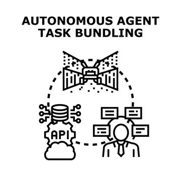 Autonomous agent task bundling connection with modern technology イラスト素材