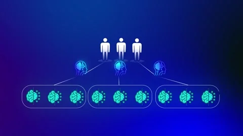 Autonomous AI Orchestration Replacing Human Workforce — Agentic AI System Stock Footage 333571873