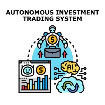 Autonomous ai system managing financial investment trading 스톡 일러스트