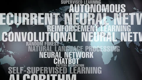 Autonomous artificial intelligence exploring world map with deep learning Stock Footage 270680389