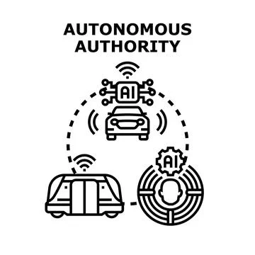 Autonomous authority controlling future transport and artificial intelligence Stock Illustration