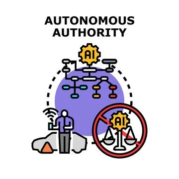 Autonomous authority managing data and decision making Stock Illustration