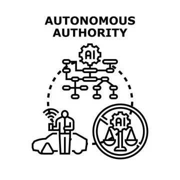 Autonomous authority managing data and decision making Illustrazione stock
