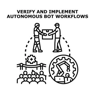 Autonomous bot workflows verifying implementation with human collaboration イラスト素材