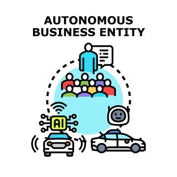 Autonomous business entity managing vehicles and team collaboration Ilustração Stock