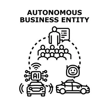 Autonomous business entity managing vehicles and team collaboration Stock Illustration