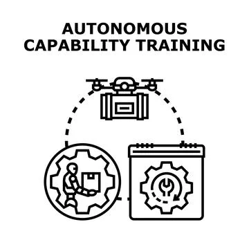 Autonomous capability training developing smart digital technology Illustrazione stock