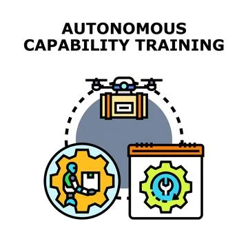 Autonomous capability training developing smart digital technology Stock Illustration