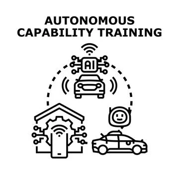 Autonomous capability training system developing future transportation Stock Illustration